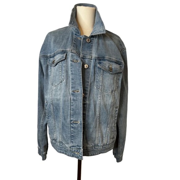 NWT Cosmic Blue Love Medium Denim Jacket Light Wash - Picture 14 of 14